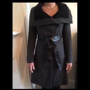 Grey Mackage Coat with Black Leather belt. Almost new.